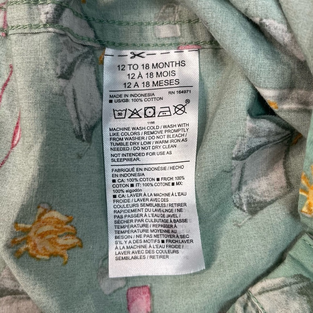 Janie and Jack Camping Motif Button Down Shirt Green - Picture 4 of 5